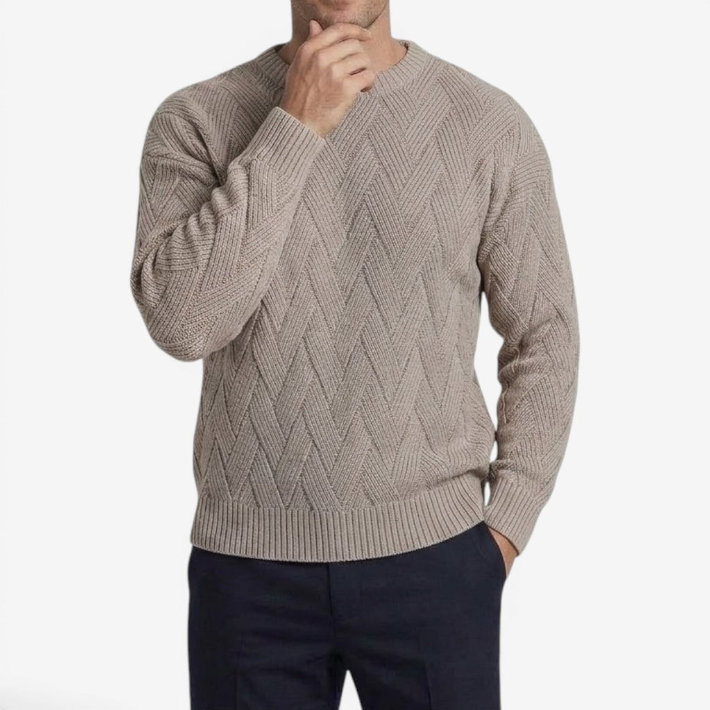 Jorvalore | Men's Casual Knit Crew Neck Jumper for Autumn and Winter