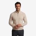 Jorvalore | Men's Casual Knit Quarter Zip Jumper with Warm Comfort