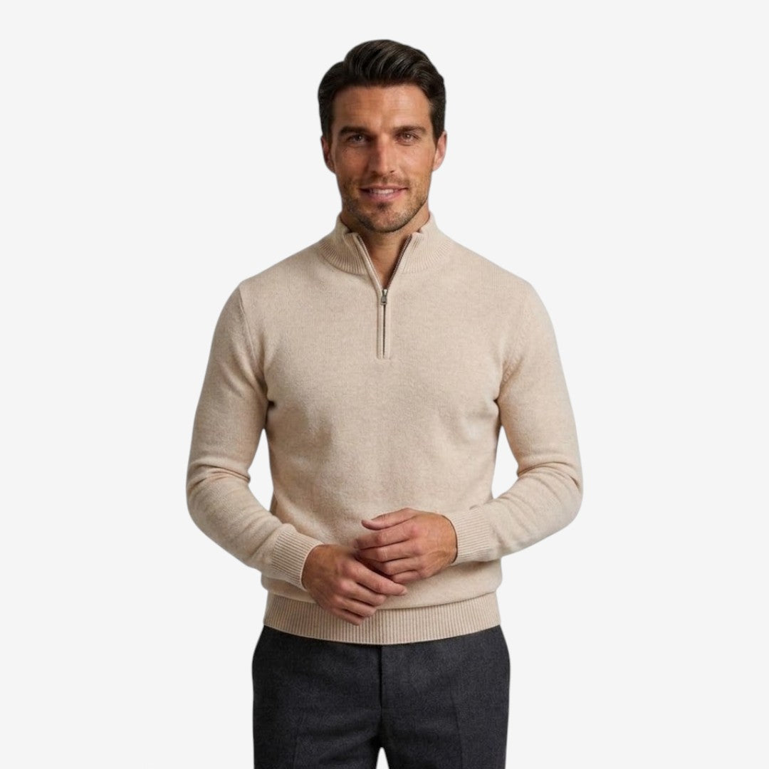 Jorvalore | Men's Casual Knit Quarter Zip Jumper with Warm Comfort