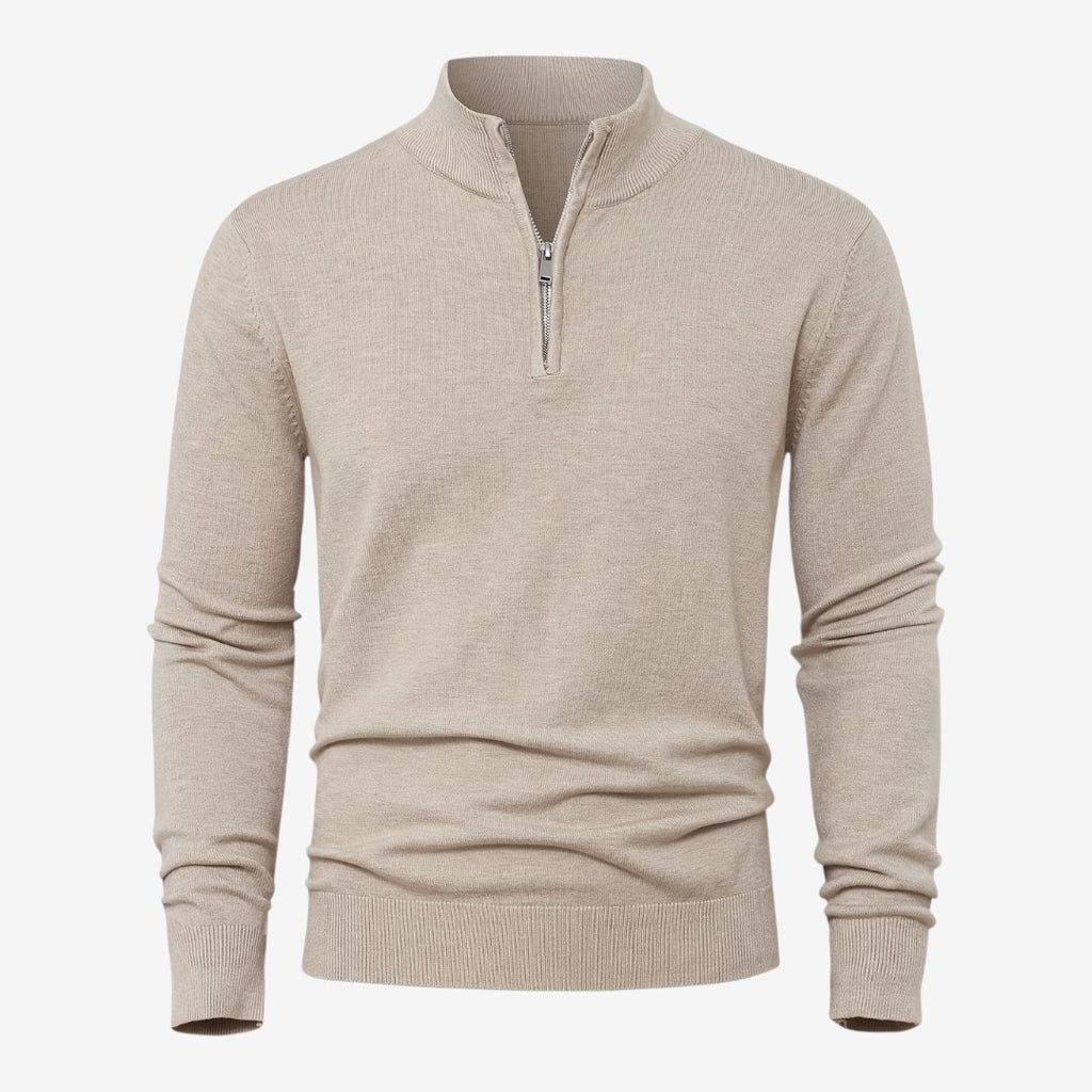 Jorvalore | Men's Casual Knit Quarter Zip Jumper with Warm Comfort