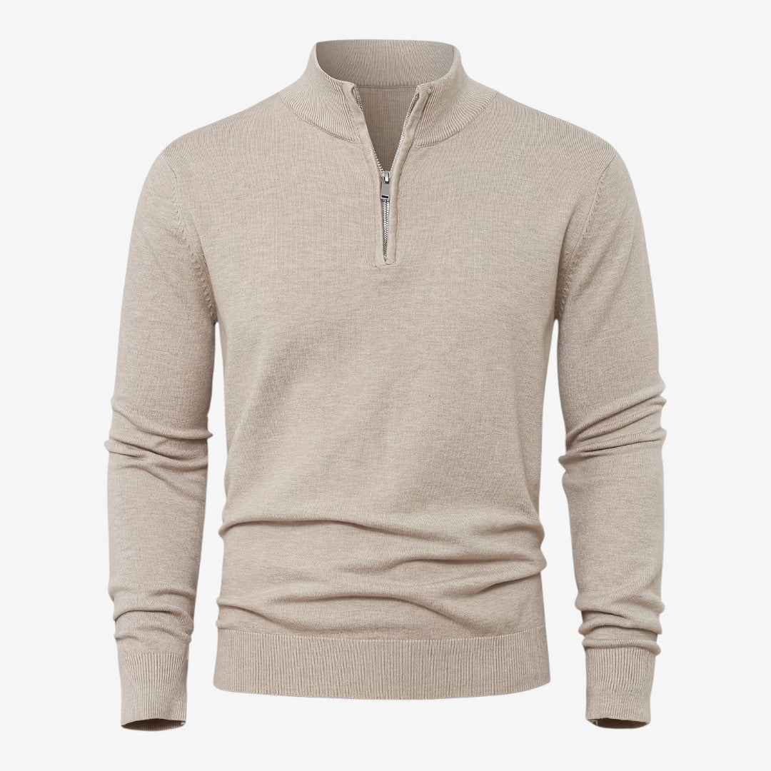 Jorvalore | Men's Casual Knit Quarter Zip Jumper with Warm Comfort