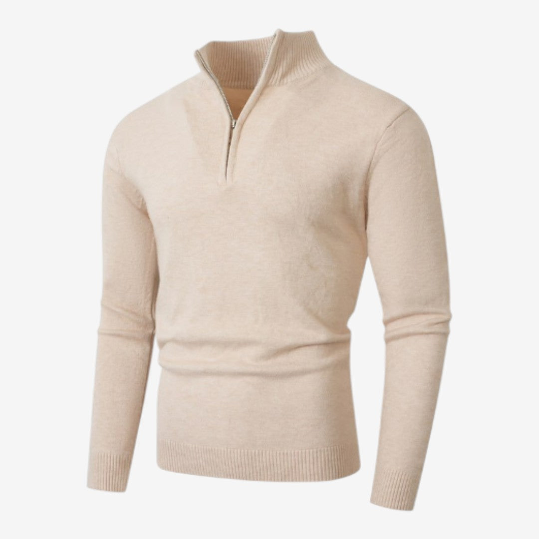 Jorvalore | Men's Casual Knit Quarter Zip Jumper with Warm Comfort