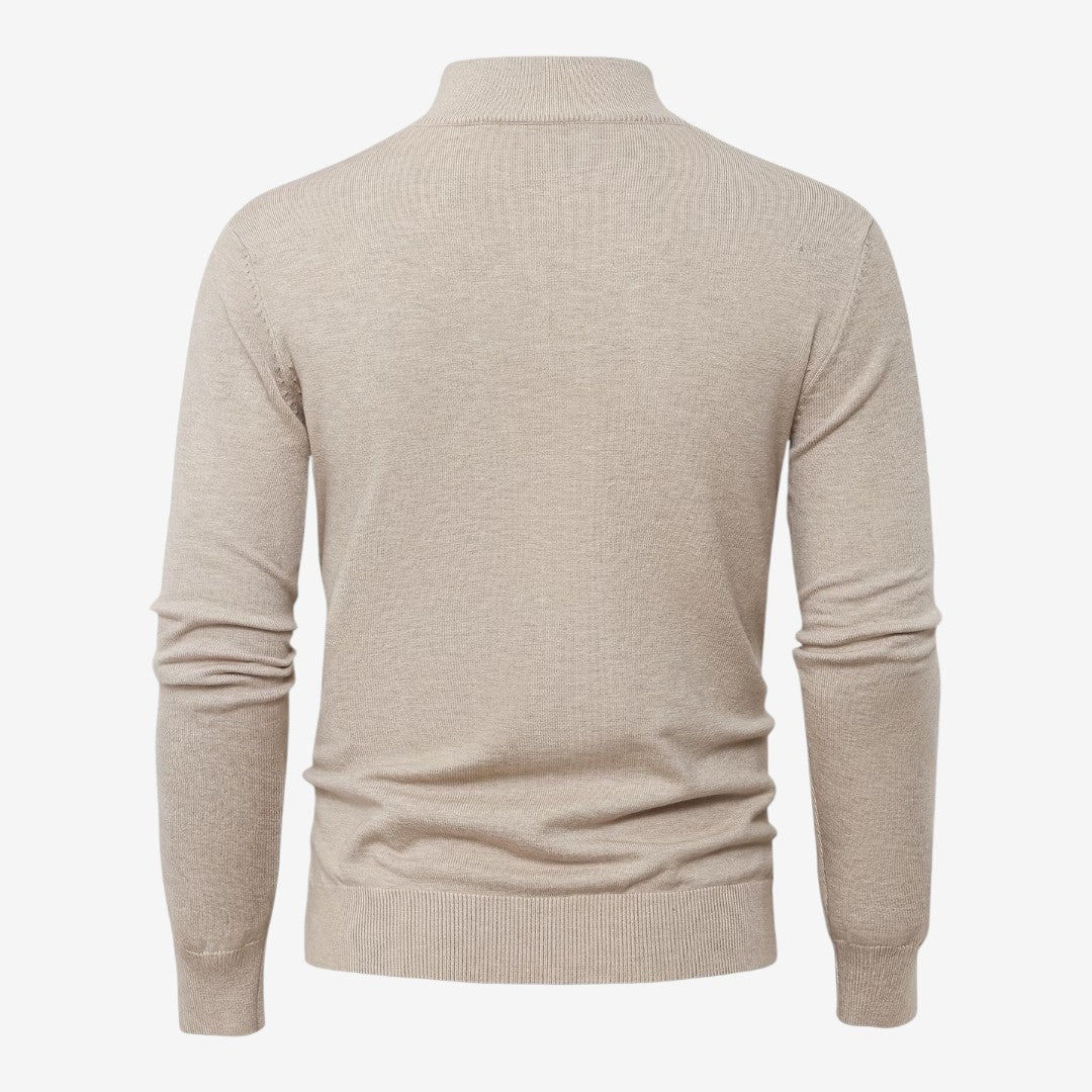 Jorvalore | Men's Casual Knit Quarter Zip Jumper with Warm Comfort