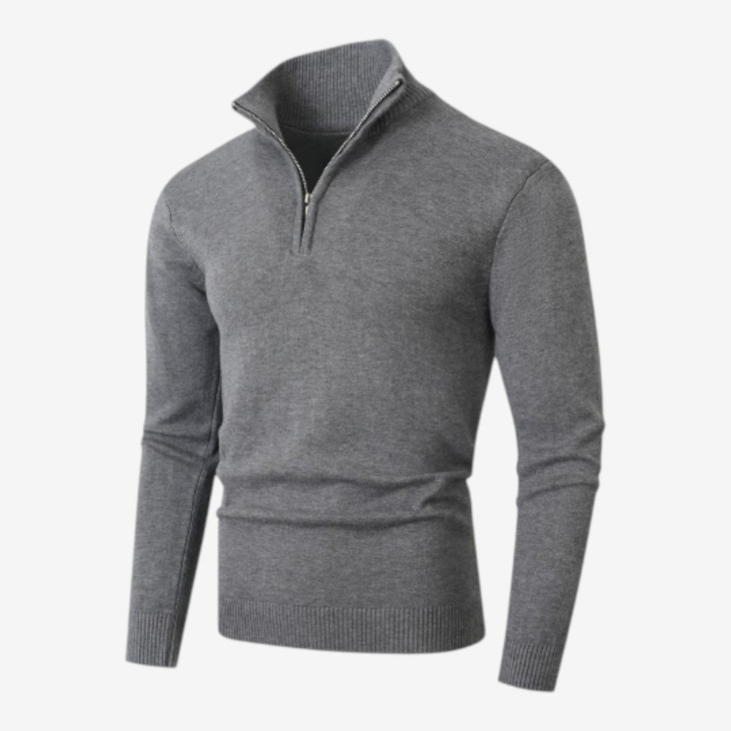 Jorvalore | Men's Casual Knit Quarter Zip Jumper with Warm Comfort