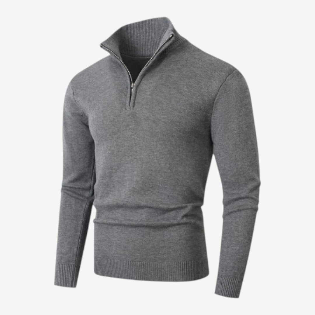 Jorvalore | Men's Casual Knit Quarter Zip Jumper with Warm Comfort