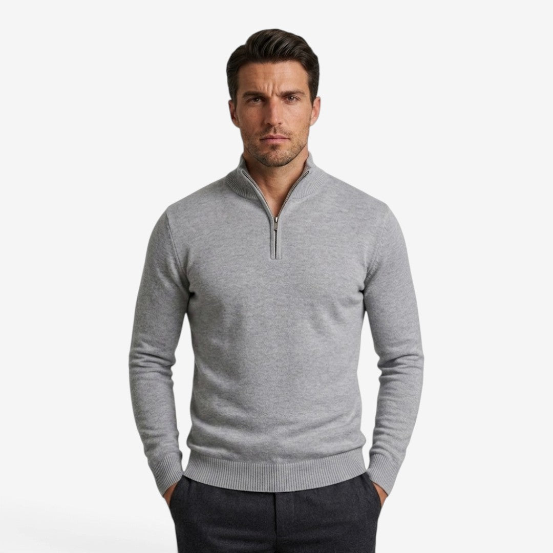 Jorvalore | Men's Casual Knit Quarter Zip Jumper with Warm Comfort