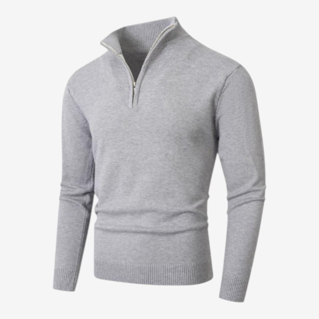 Jorvalore | Men's Casual Knit Quarter Zip Jumper with Warm Comfort