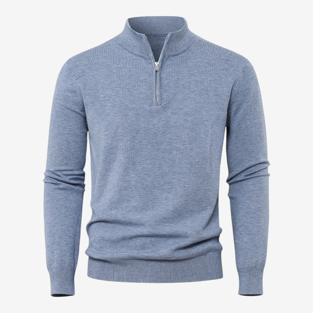Jorvalore | Men's Casual Knit Quarter Zip Jumper with Warm Comfort