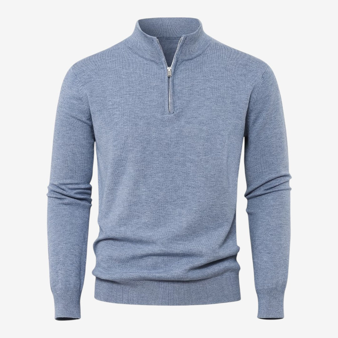 Jorvalore | Men's Casual Knit Quarter Zip Jumper with Warm Comfort
