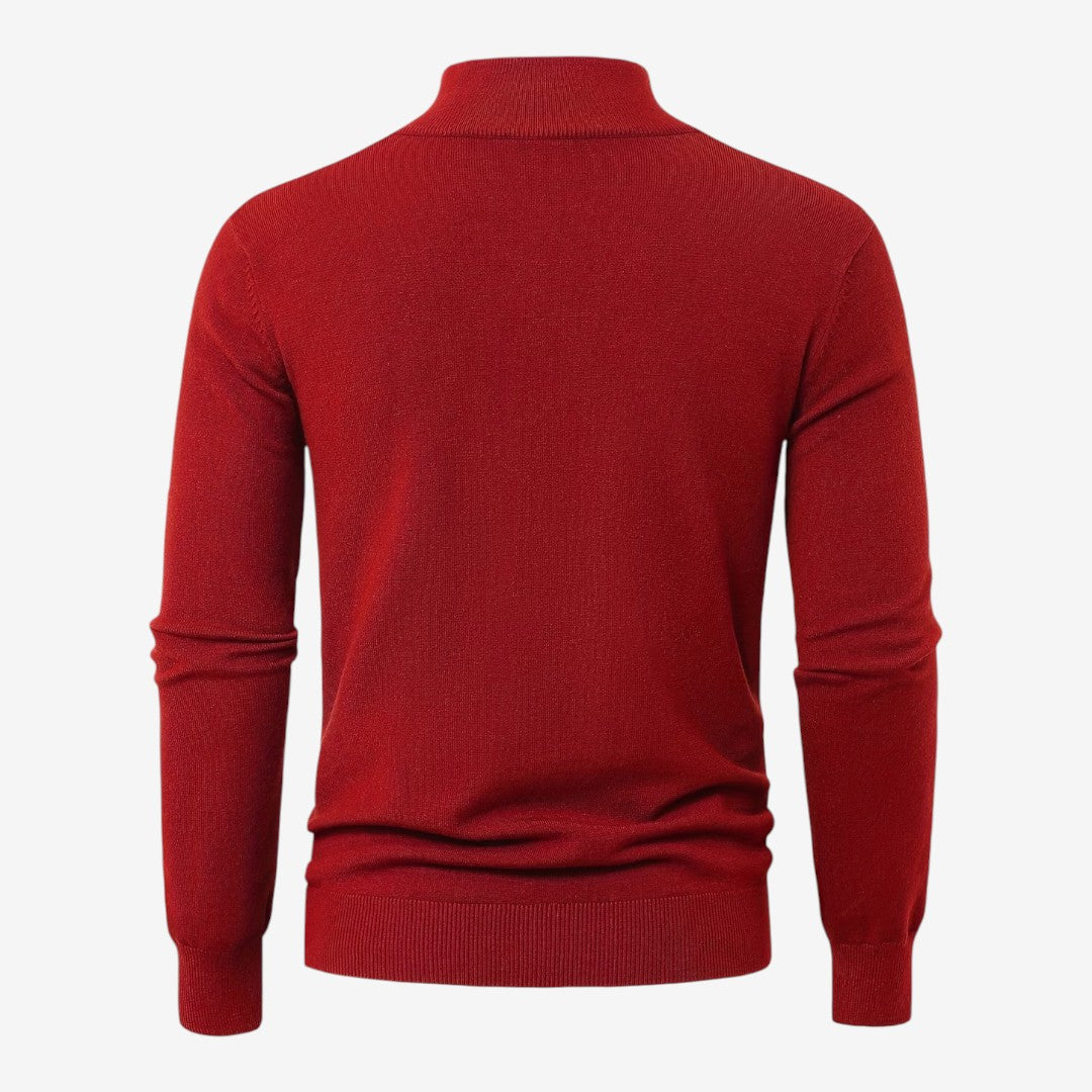 Jorvalore | Men's Casual Knit Quarter Zip Jumper with Warm Comfort