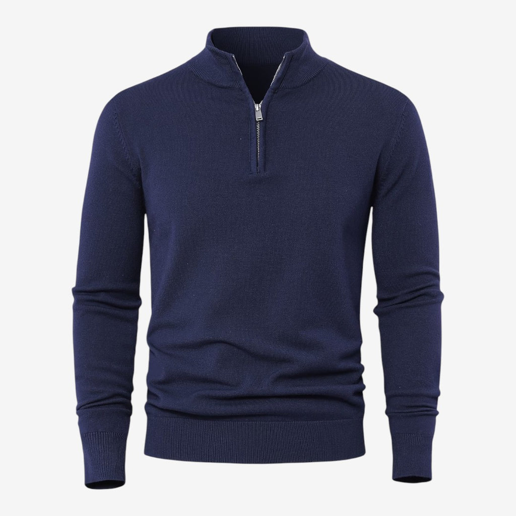 Jorvalore | Men's Casual Knit Quarter Zip Jumper with Warm Comfort