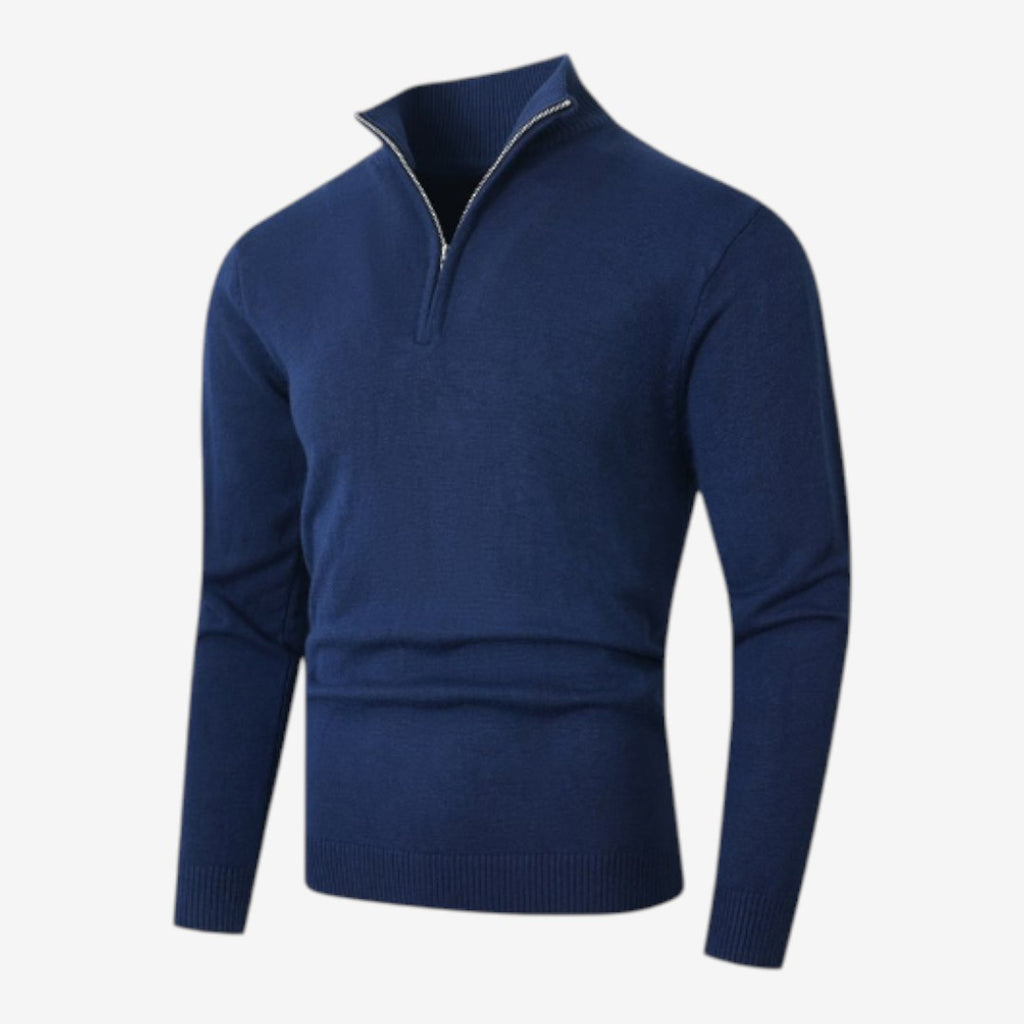 Jorvalore | Men's Casual Knit Quarter Zip Jumper with Warm Comfort