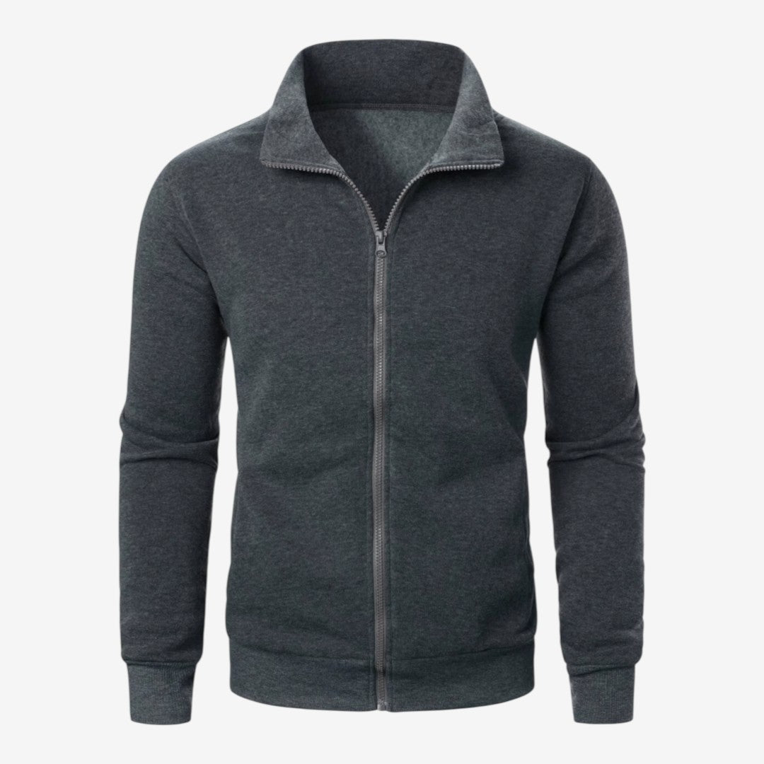 Jorvalore | Men’s Casual Knit Zip Jacket with Stand Collar and Pockets