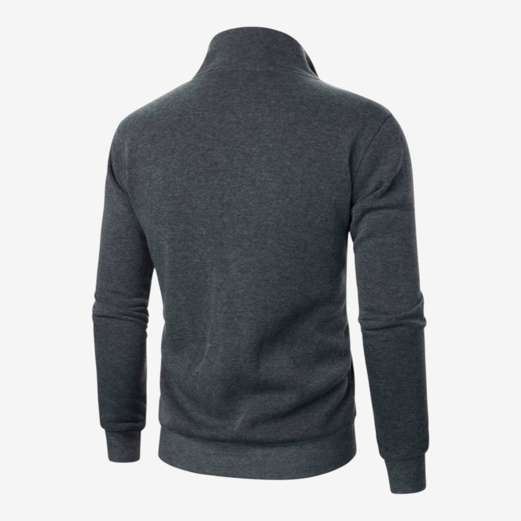 Jorvalore | Men’s Casual Knit Zip Jacket with Stand Collar and Pockets