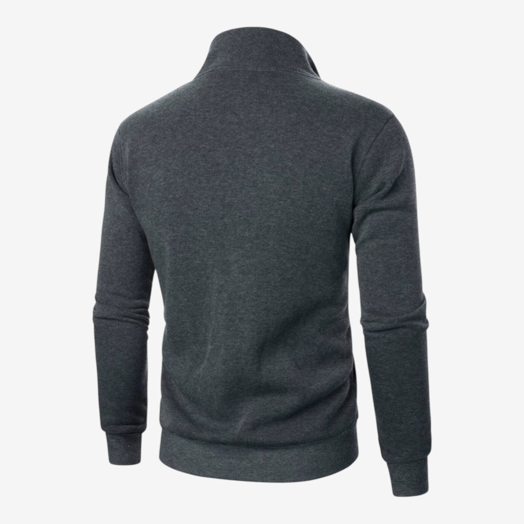 Jorvalore | Men’s Casual Knit Zip Jacket with Stand Collar and Pockets