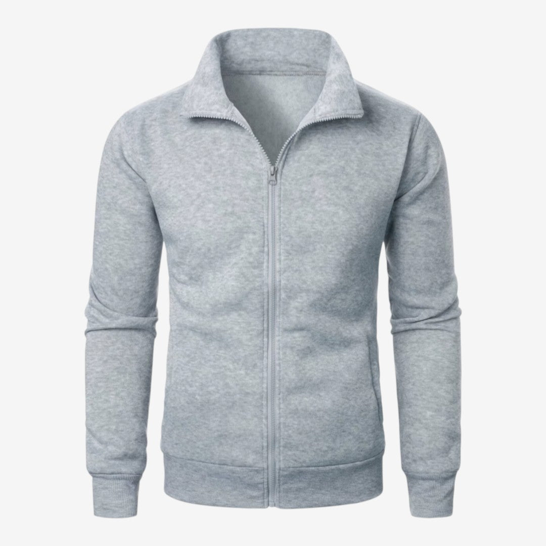 Jorvalore | Men’s Casual Knit Zip Jacket with Stand Collar and Pockets