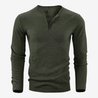 Jorvalore | Men's Casual Ribbed Henley Shirt for Autumn & Winter