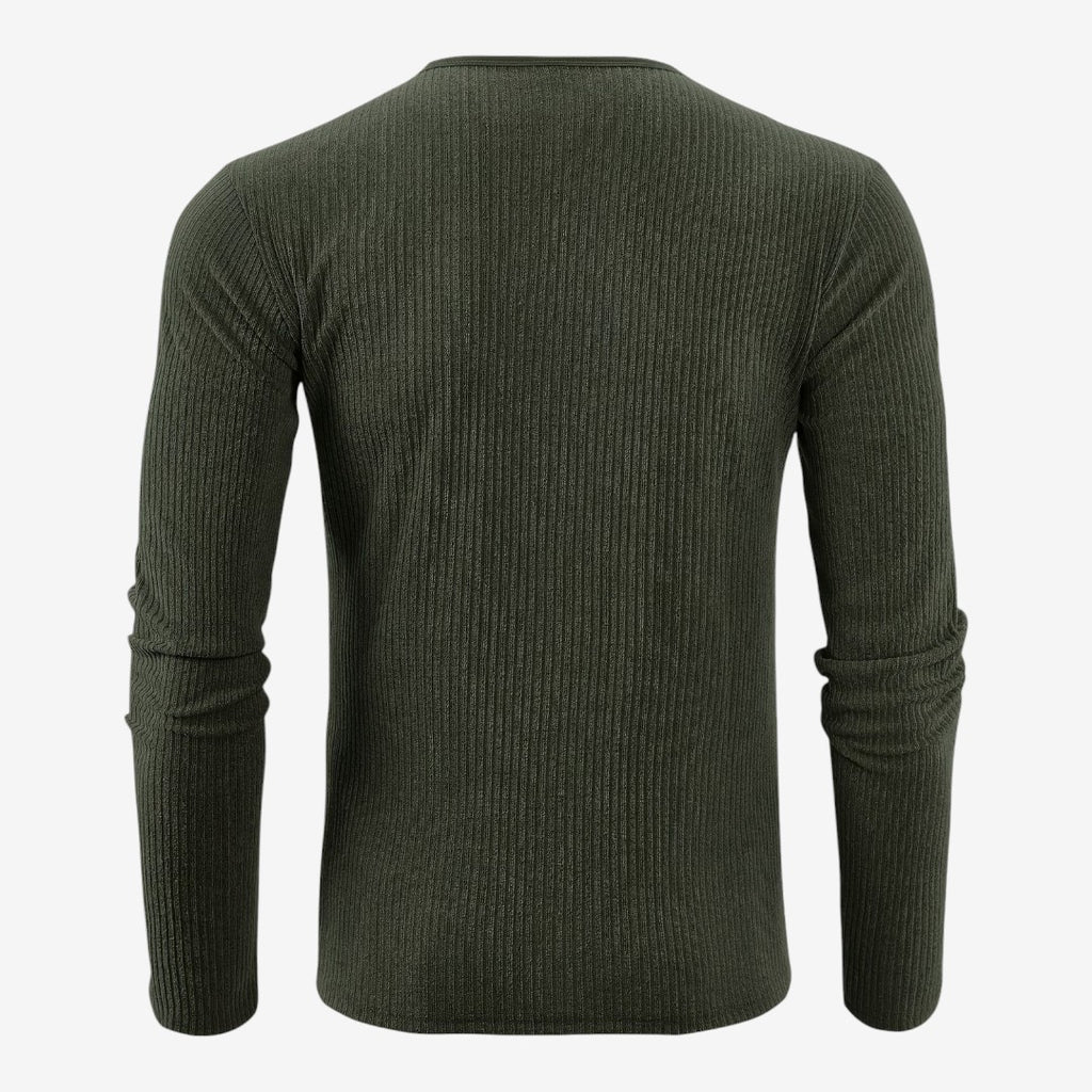Jorvalore | Men's Casual Ribbed Henley Shirt for Autumn & Winter