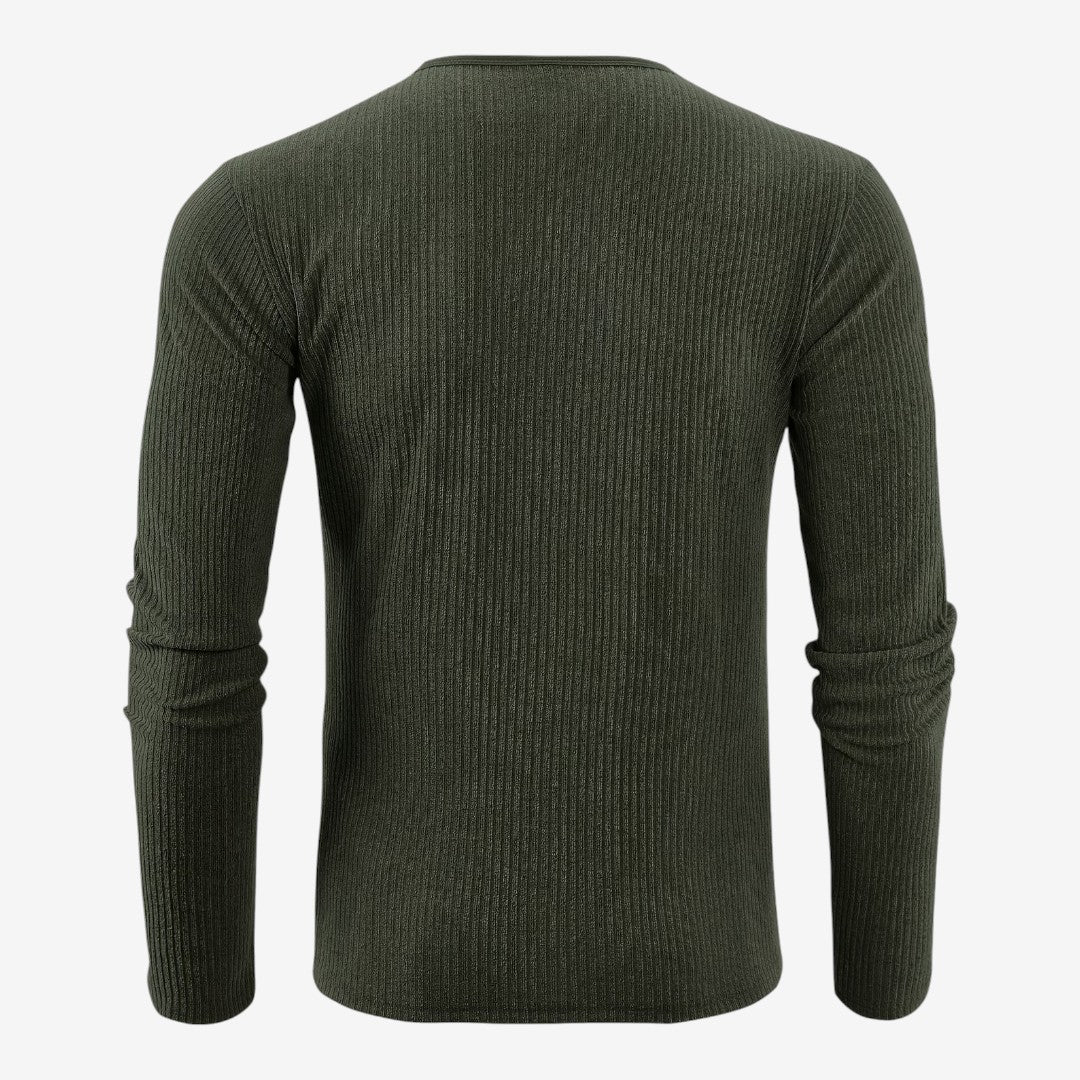 Jorvalore | Men's Casual Ribbed Henley Shirt for Autumn & Winter
