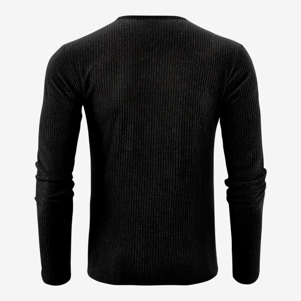 Jorvalore | Men's Casual Ribbed Henley Shirt for Autumn & Winter