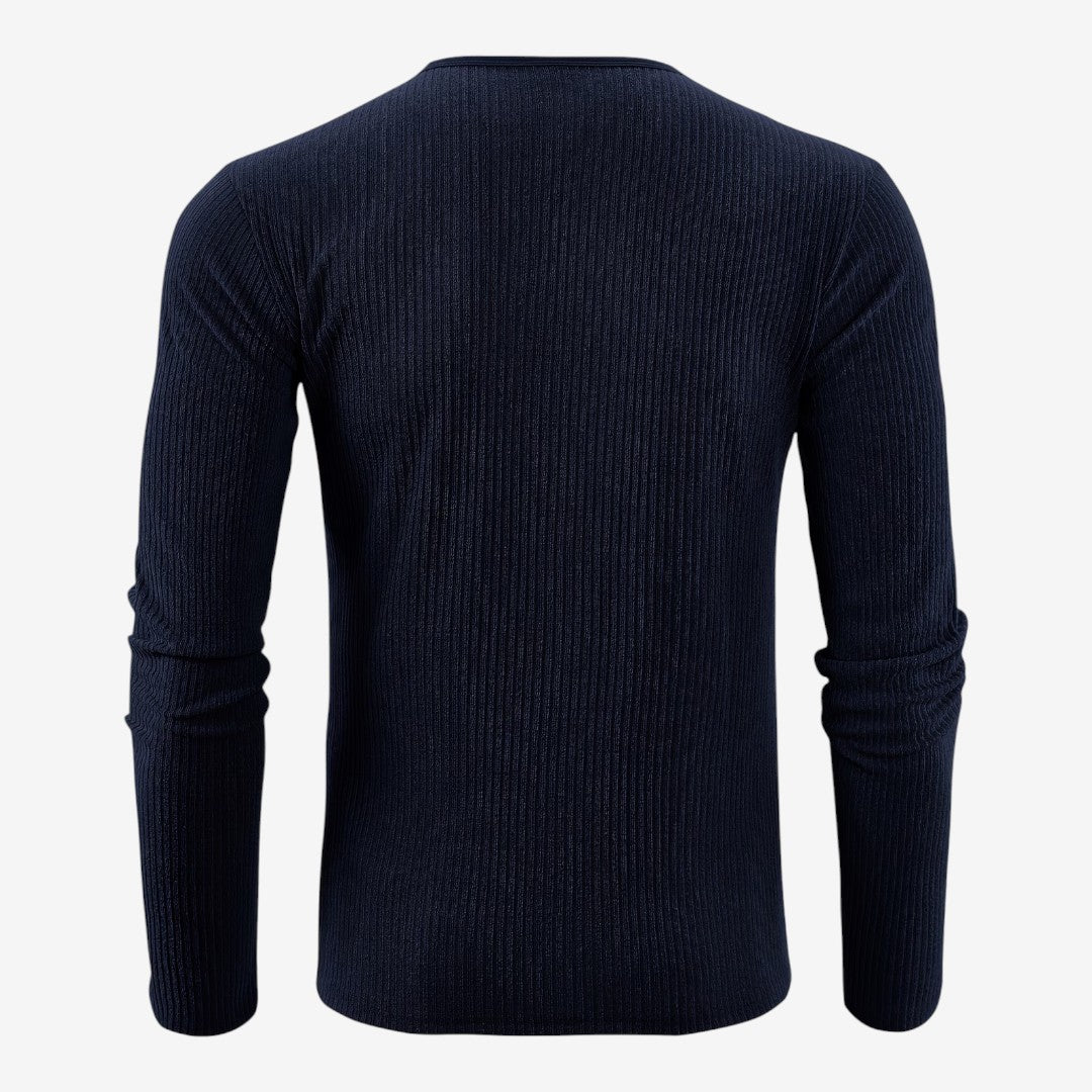 Jorvalore | Men's Casual Ribbed Henley Shirt for Autumn & Winter