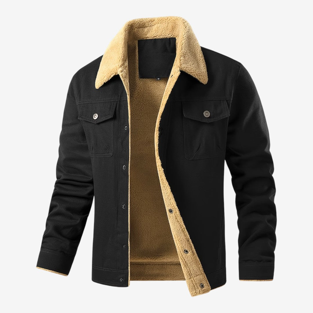 Jorvalore | Men's Classic Fleece Jacket Lapel Collar for Winter