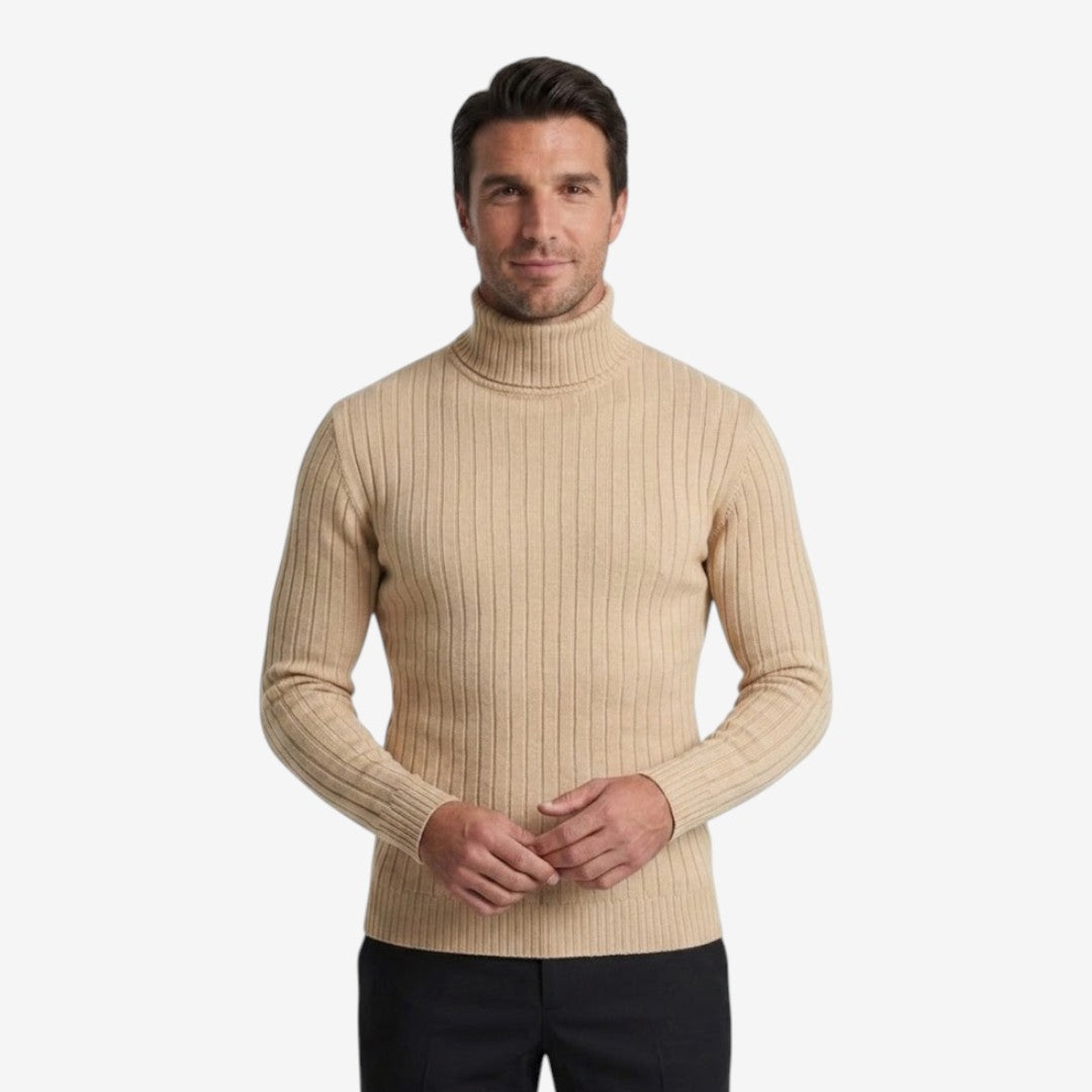 Jorvalore | Men's Ribbed Turtleneck Knit Jumper Slim Fit