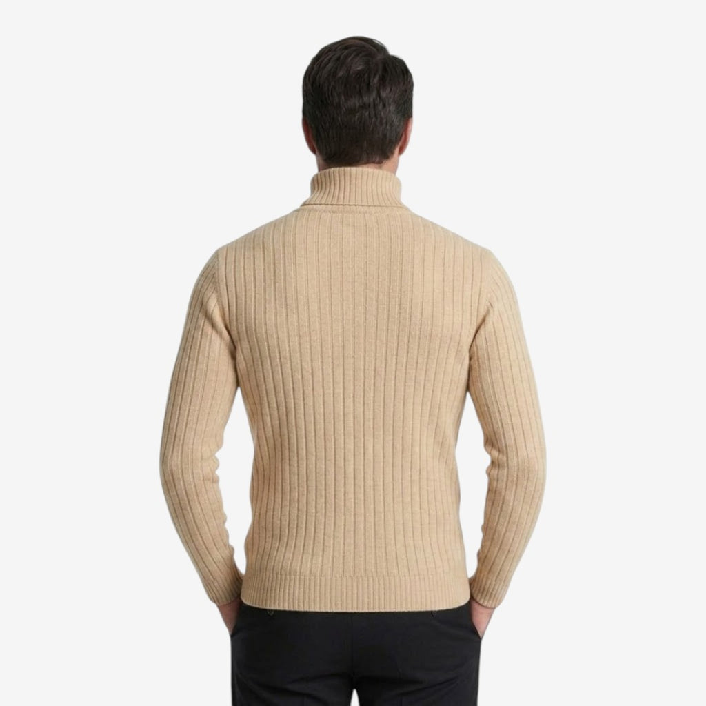 Jorvalore | Men's Ribbed Turtleneck Knit Jumper Slim Fit