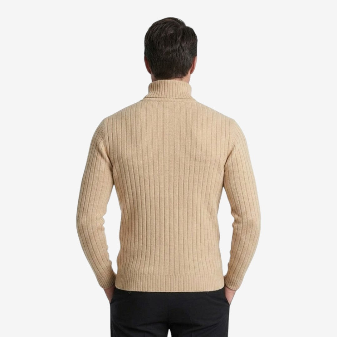 Jorvalore | Men's Ribbed Turtleneck Knit Jumper Slim Fit