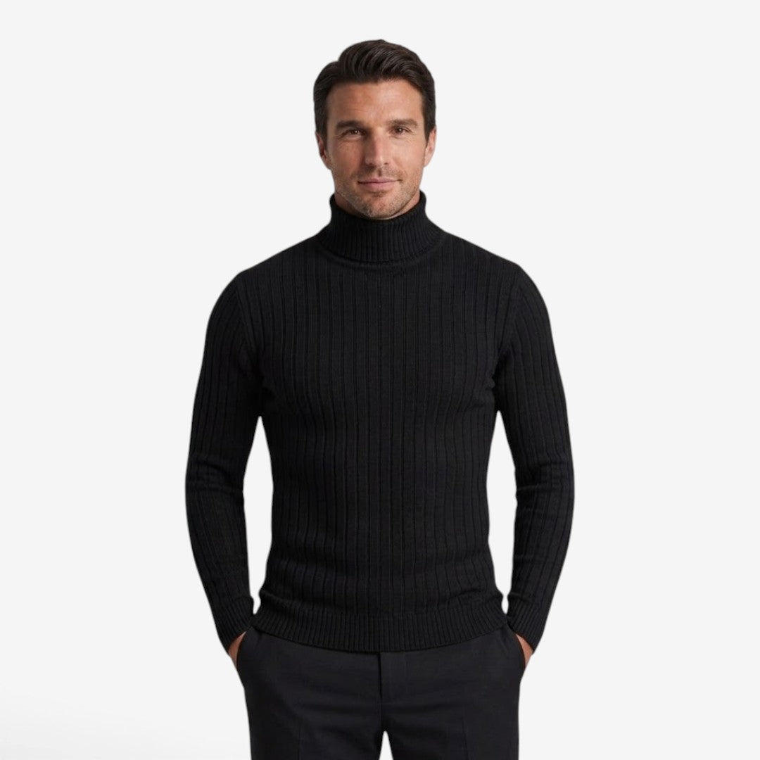 Jorvalore | Men's Ribbed Turtleneck Knit Jumper Slim Fit