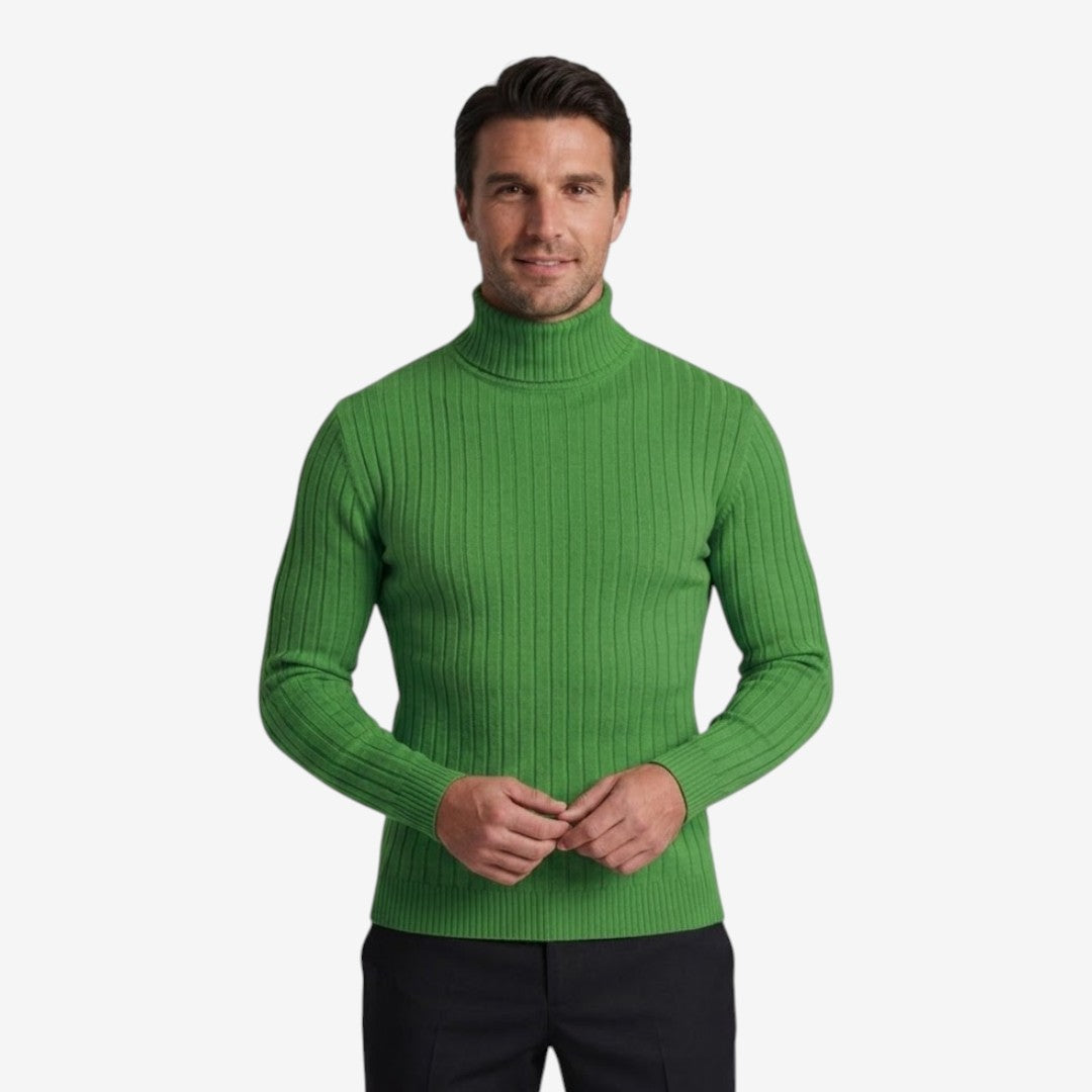 Jorvalore | Men's Ribbed Turtleneck Knit Jumper Slim Fit