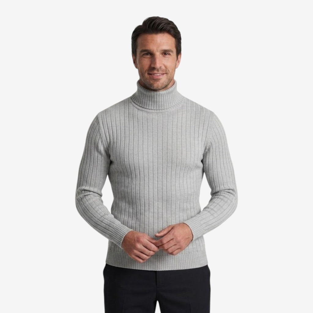 Jorvalore | Men's Ribbed Turtleneck Knit Jumper Slim Fit