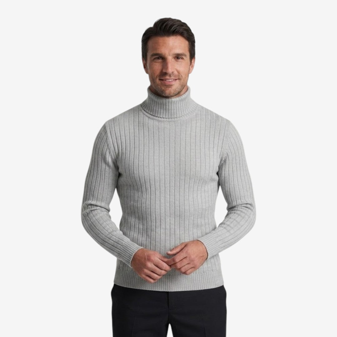 Jorvalore | Men's Ribbed Turtleneck Knit Jumper Slim Fit