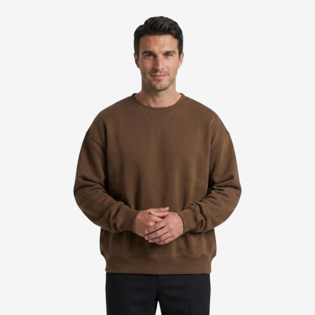 Jorvalore | Men's Cotton Blend Crew-Neck Sweatshirt Comfortable Casual Fit