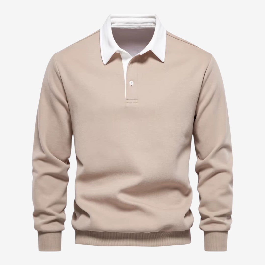 Jorvalore | Men's Cotton Knit Polo Jumper for Autumn Winter Style