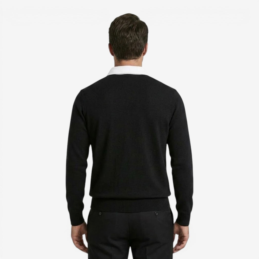 Jorvalore | Men's Cotton Knit Polo Jumper for Autumn Winter Style