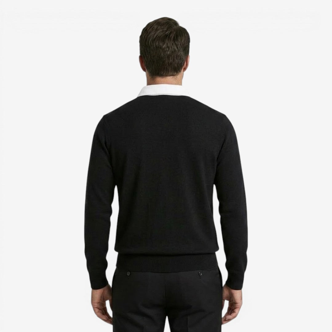 Jorvalore | Men's Cotton Knit Polo Jumper for Autumn Winter Style