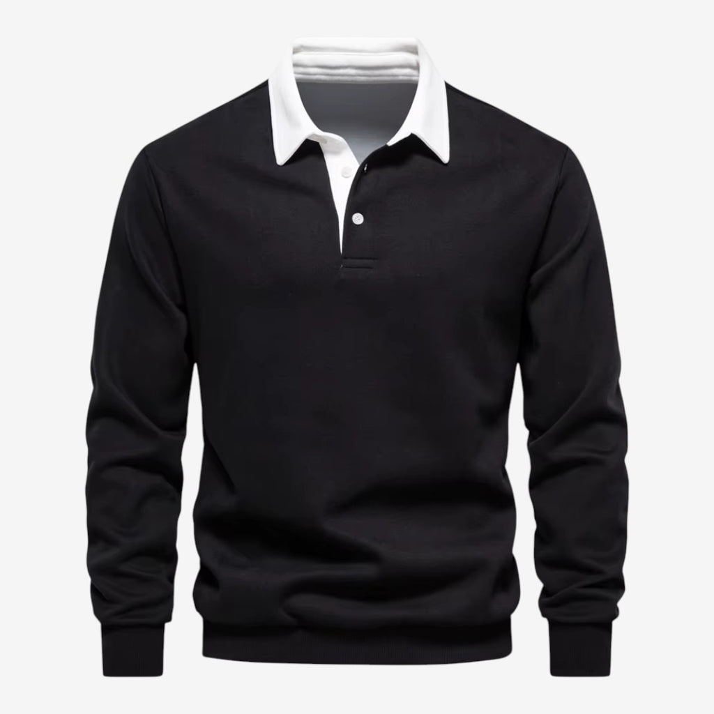 Jorvalore | Men's Cotton Knit Polo Jumper for Autumn Winter Style