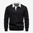 Jorvalore | Men's Cotton Knit Polo Jumper for Autumn Winter Style