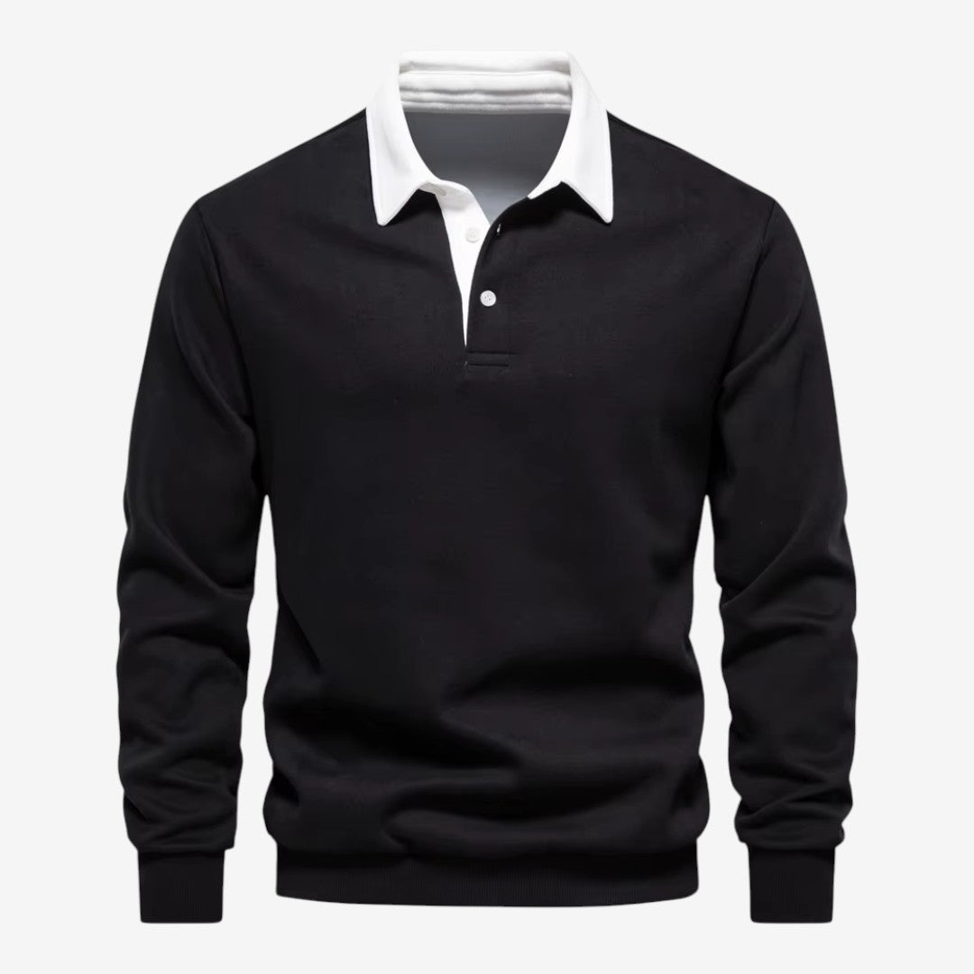 Jorvalore | Men's Cotton Knit Polo Jumper for Autumn Winter Style