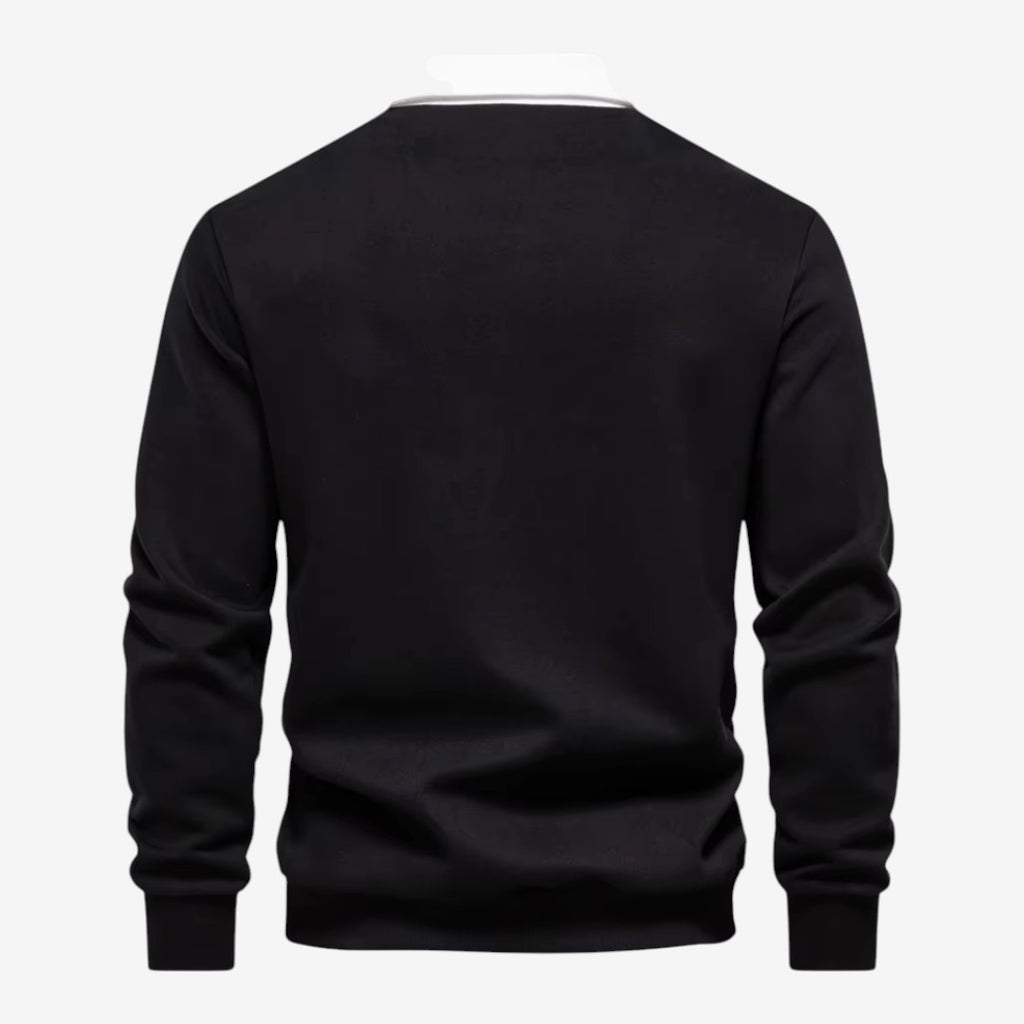 Jorvalore | Men's Cotton Knit Polo Jumper for Autumn Winter Style