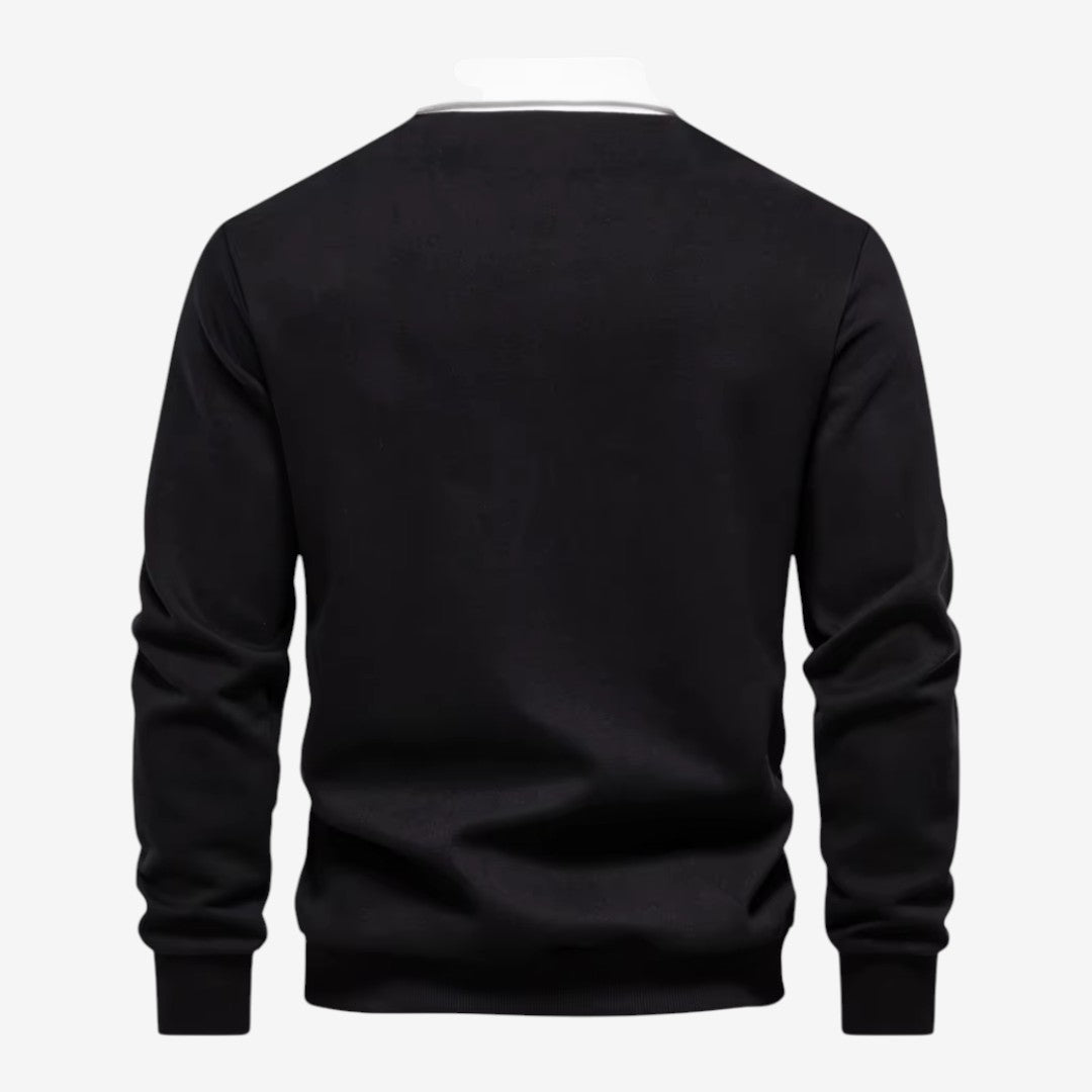 Jorvalore | Men's Cotton Knit Polo Jumper for Autumn Winter Style