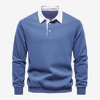 Jorvalore | Men's Cotton Knit Polo Jumper for Autumn Winter Style