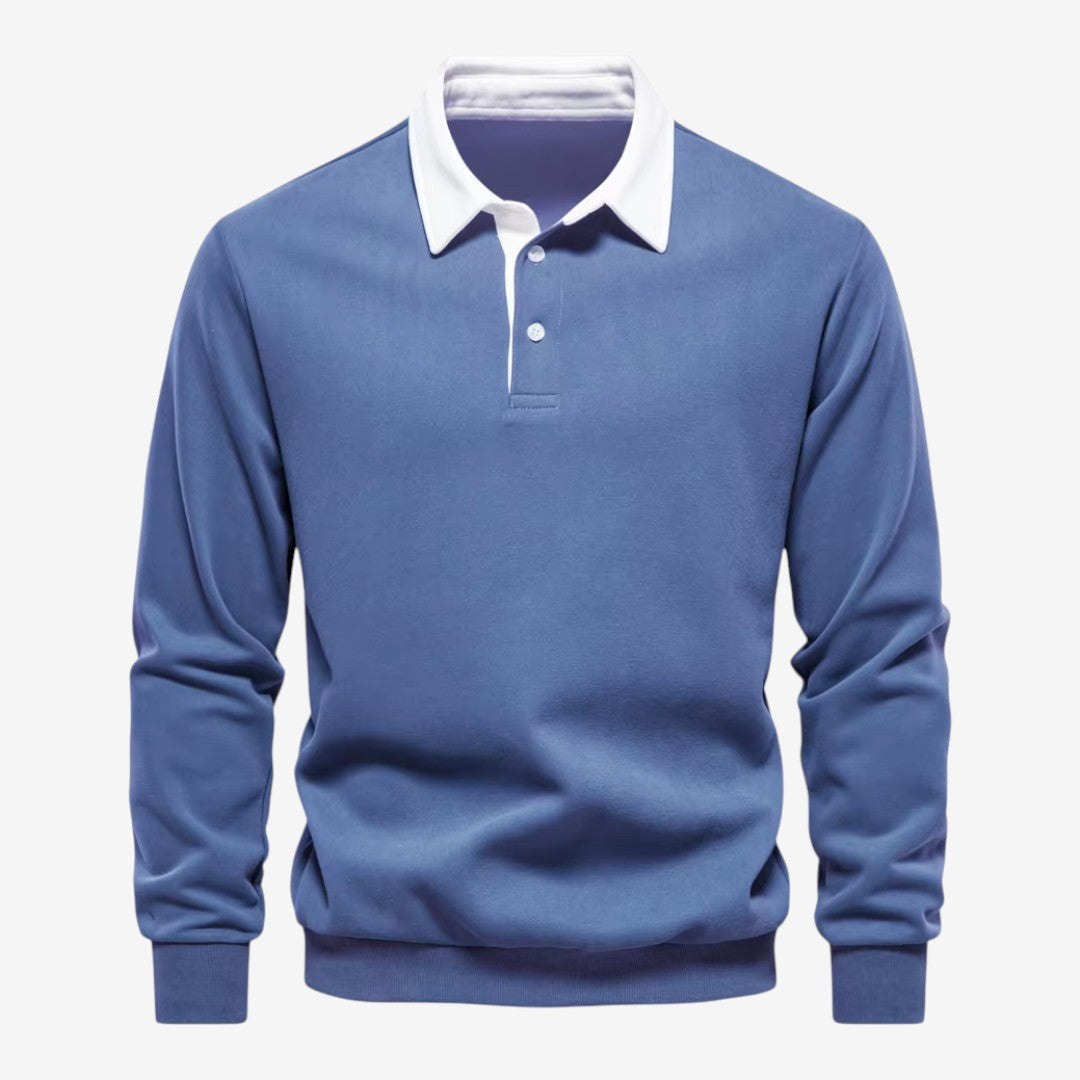 Jorvalore | Men's Cotton Knit Polo Jumper for Autumn Winter Style