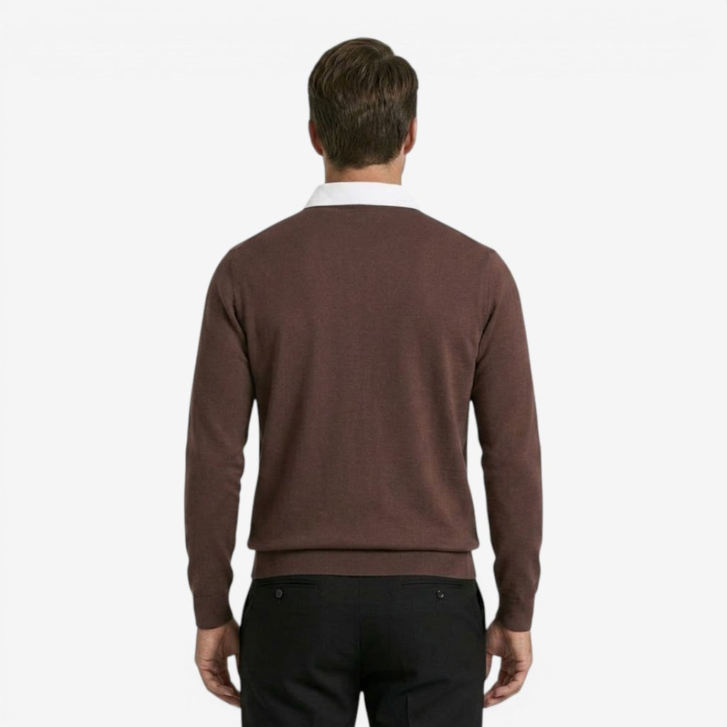 Jorvalore | Men's Cotton Knit Polo Jumper for Autumn Winter Style