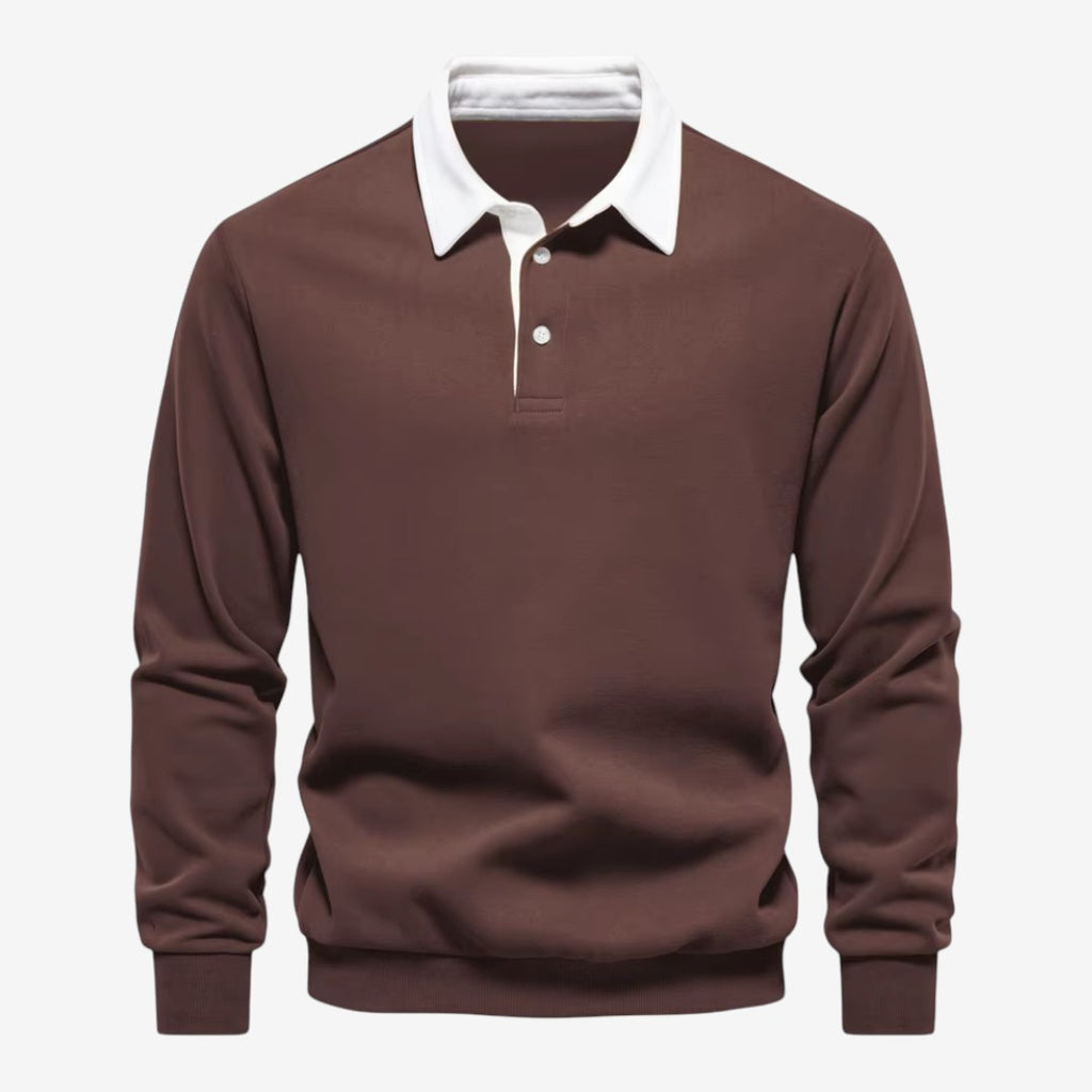 Jorvalore | Men's Cotton Knit Polo Jumper for Autumn Winter Style