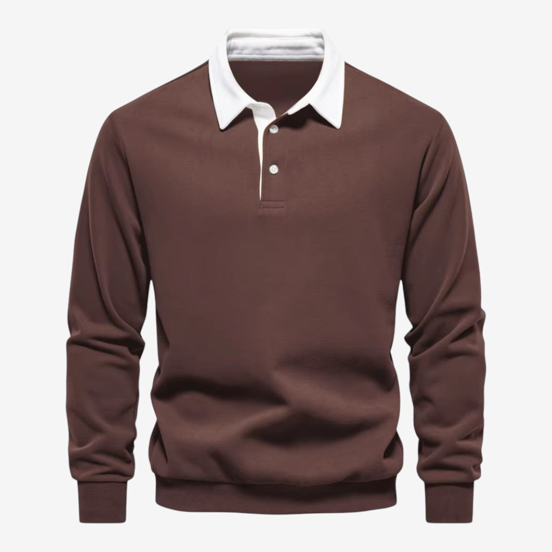 Jorvalore | Men's Cotton Knit Polo Jumper for Autumn Winter Style