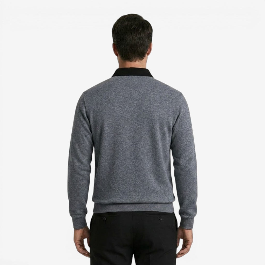 Jorvalore | Men's Cotton Knit Polo Jumper for Autumn Winter Style