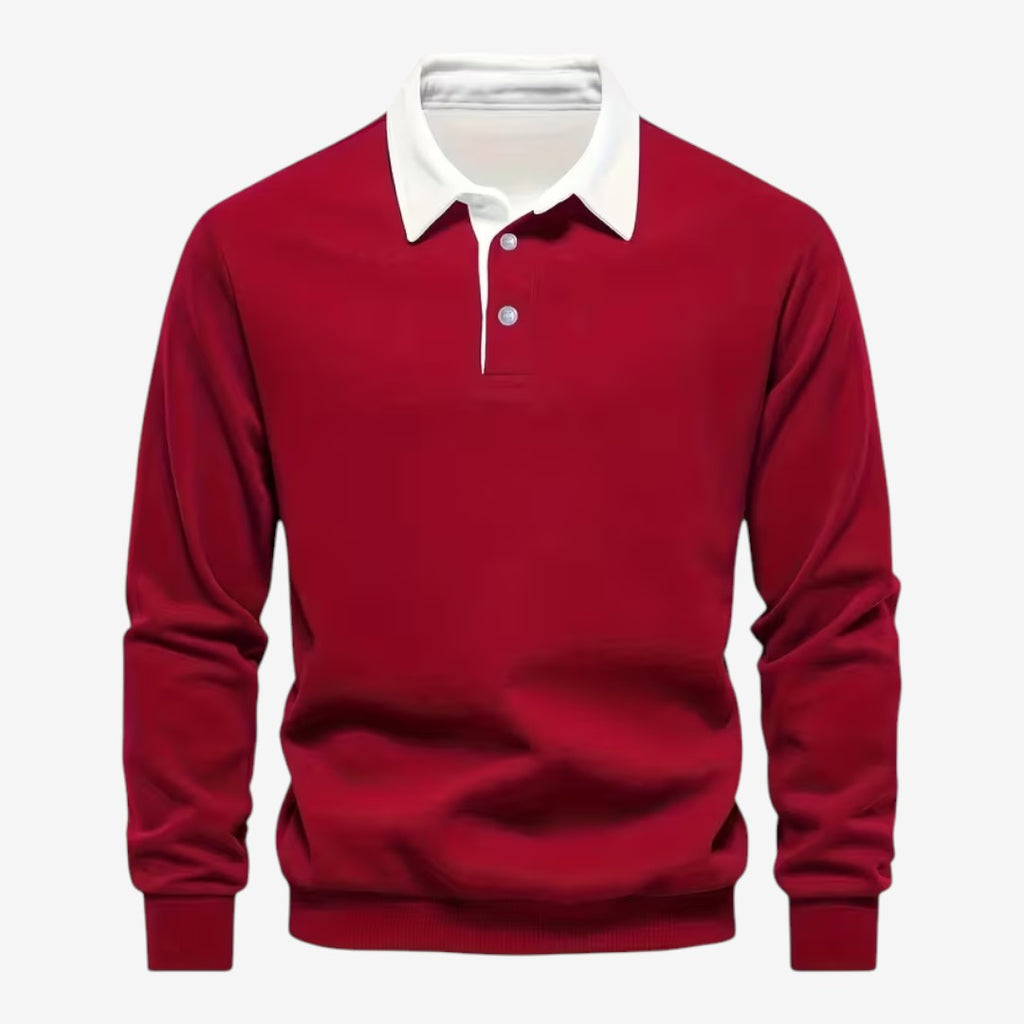 Jorvalore | Men's Cotton Knit Polo Jumper for Autumn Winter Style