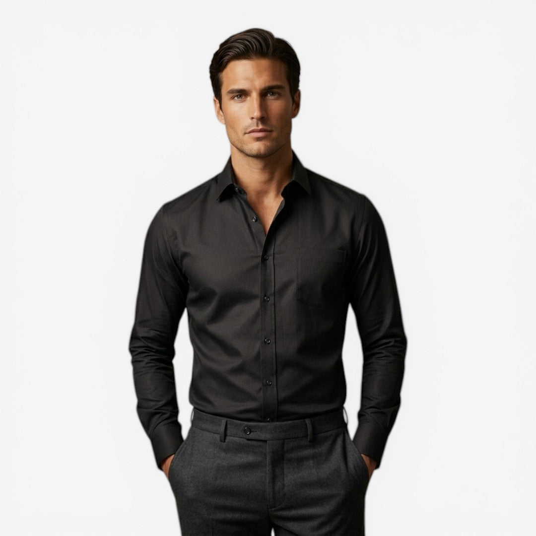 Jorvalore | Men’s Formal Shirt Long Sleeve Slim Fit Office Ready Style